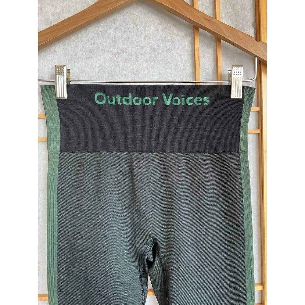 Outdoor Voices Compression Leggings Women’s Small, Green & Black, Running Yoga - Picture 6 of 9